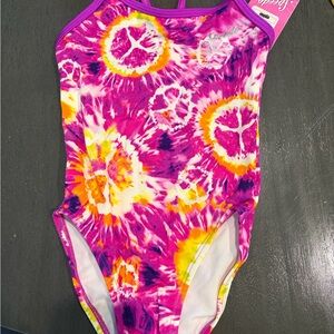 Kids Tie-Dye Swimsuit - Pink and Yellow